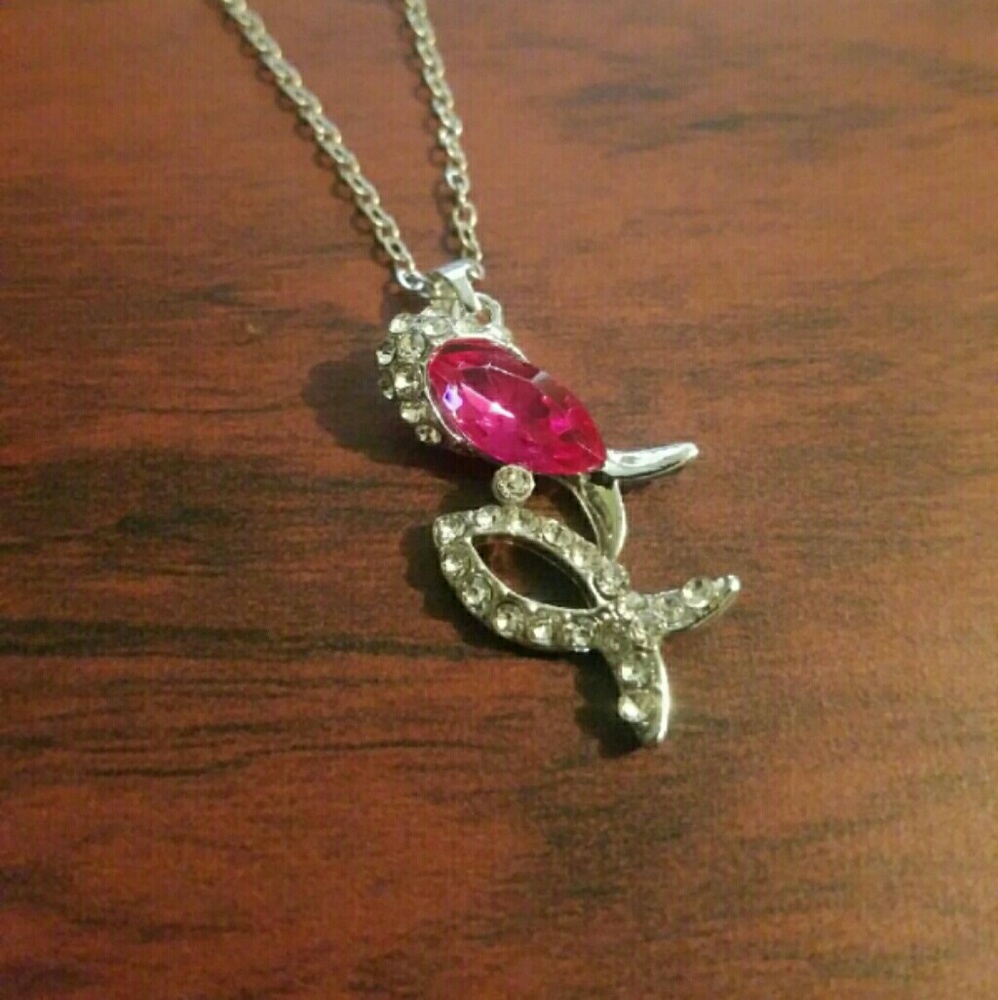 pink necklace